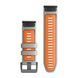Змінний ремінець Garmin QuickFit 26 мм Fog Gray Orange силіконовий (010-13281-02) 00007932 фото 2