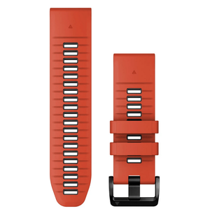 Змінний ремінець Garmin QuickFit 26 мм Flame Red/Graphite силіконовий 010-13281-04 00007507 фото
