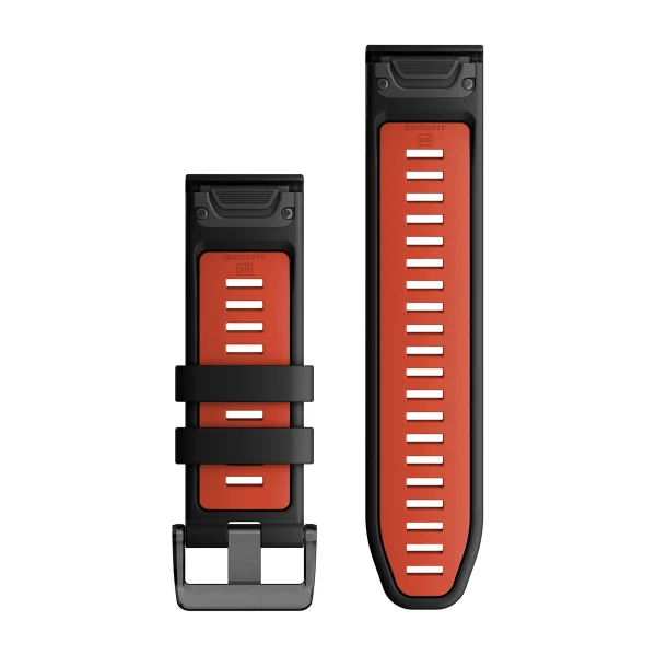 Сменный ремешок Garmin QuickFit 26 мм Black/Flame Red силиконовый 010-13281-06 00007510 фото