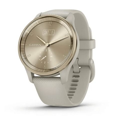 Гібридні смарт-годинник Garmin vivomove Trend Cream Gold з силіконовим ремінцем 010-02665-02 00007646 фото