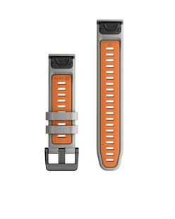 Ремешок Garmin QuickFit 22 мм Fog Gray/Ember Orange силиконовый 010-13280-02 00007566 фото
