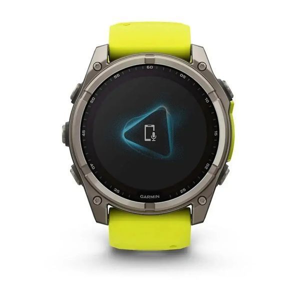 Спортивные часы Garmin Fenix ​​8 51mm Solar Sapphire Titanium w. Amp Yellow/Graphite Silicone Band (010-02907-21) 00008055 фото