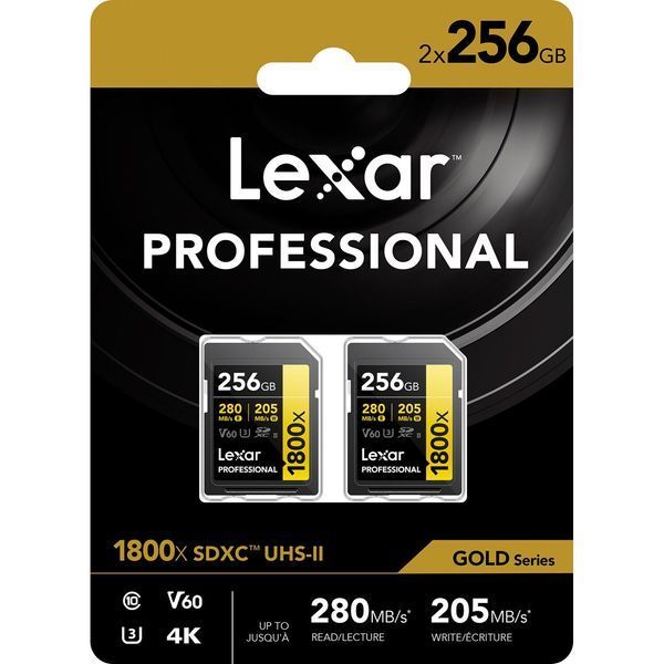 Карта пам'яті Lexar 256GB Professional 1800x UHS-II SDXC (GOLD Series, 2-Pack) 00006457 фото
