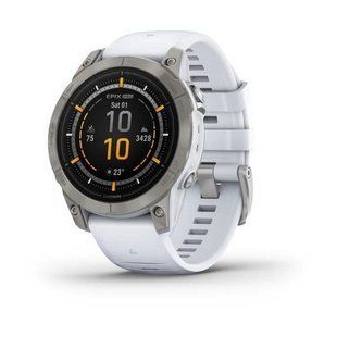 Часы Garmin Epix Pro Gen 2 Sapphire 47mm Titanium w. Whitestone Band (010-02803-21) 00007671 фото