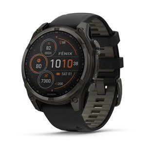 Ремінець Garmin fenix 8 QuickFit 20 мм Black/Pebble Gray силіконовий (010-13391-00) 00008034 фото
