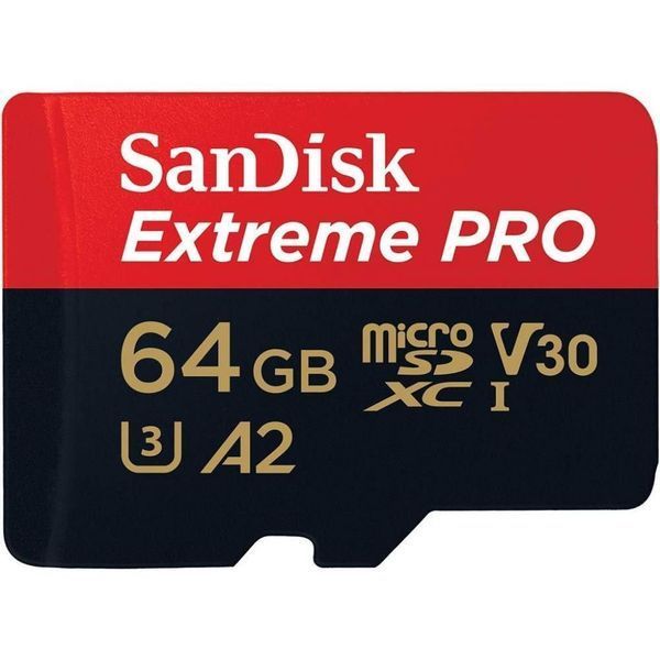 Карта пам'яті SanDisk 64 GB microSDXC UHS-I U3 Extreme Pro A2 + SD Adapter (SDSQXCU-064G-GN6MA) 00006414 фото