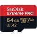 Карта пам'яті SanDisk 64 GB microSDXC UHS-I U3 Extreme Pro A2 + SD Adapter (SDSQXCU-064G-GN6MA) 00006414 фото 3