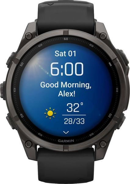 Смарт-годинник Garmin Fenix 9 47mm Carbon Gray DLC Titanium with Black Silicone Band (010-04762-10/11) 00009154 фото