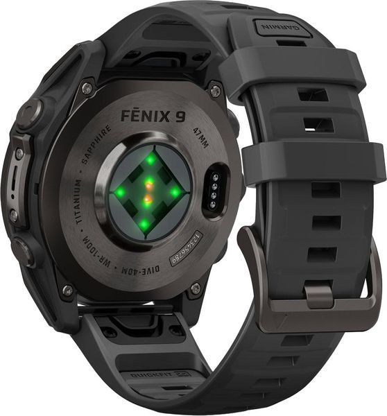 Смарт-годинник Garmin Fenix 9 47mm Carbon Gray DLC Titanium with Black Silicone Band (010-04762-10/11) 00009154 фото