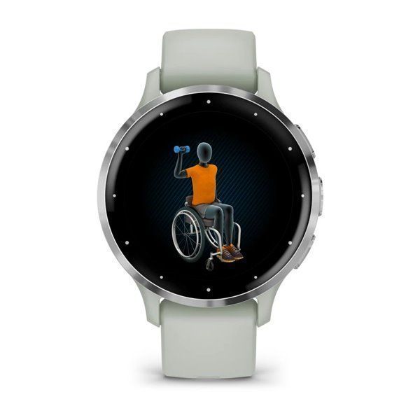 Спортивний годинник Garmin Venu 3S Sage Gray Passivated з силіконовим ремінцем (010-02785-01) 00007682 фото