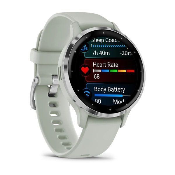 Спортивний годинник Garmin Venu 3S Sage Gray Passivated з силіконовим ремінцем (010-02785-01) 00007682 фото
