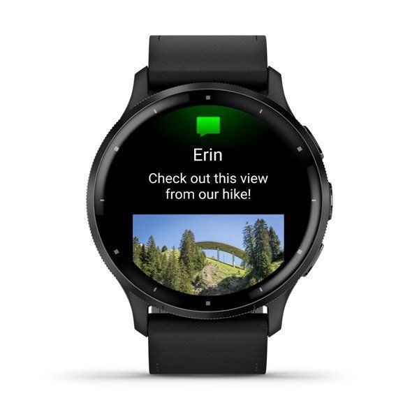 Спортивний годинник Garmin Venu 3 Black з чорним шкіряним ремінцем (010-02784-52) 00007683 фото