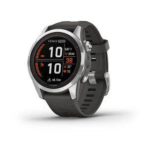 Смарт-годинник Garmin Fenix 7S Pro Solar Silver w. Graphite Band (010-02776-01) 00007985 фото