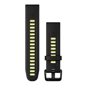 Сменный ремешок Garmin QuickFit 20 мм Black Electric Lime силиконовый 010-13279-03 00007584 фото