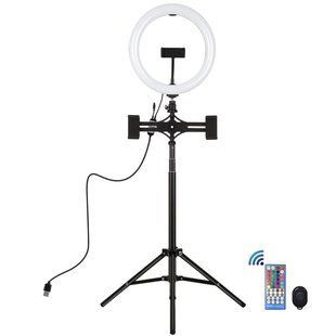 Кільцева USB RGBW LED лампа Puluz PKT3055B 10.2 "+ штатив 1.65 м 00007048 фото
