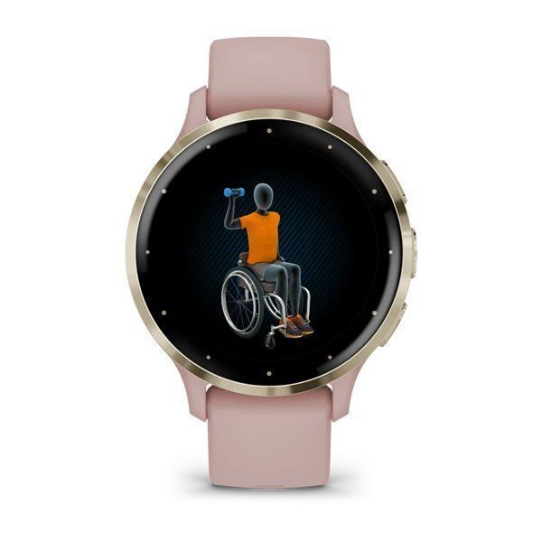 Спортивний годинник Garmin Venu 3S Dust Rose Soft Gold з силіконовим ремінцем (010-02785-03) 00007684 фото