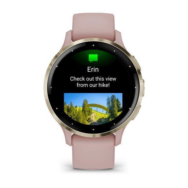 Спортивний годинник Garmin Venu 3S Dust Rose Soft Gold з силіконовим ремінцем (010-02785-03) 00007684 фото