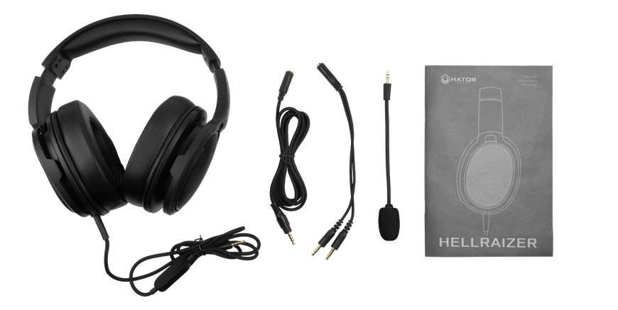 Навушники з мікрофоном HATOR Hellraizer Black/Gold (HTA-813) 00007923 фото