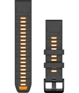 Ремешок Garmin Fenix ​​8 QuickFit 22 Graphite/Spark Orange Silicone (010-13392-05) 00008025 фото