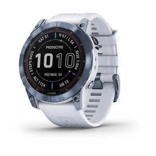 Годинник Garmin Fenix 7X Sapphire Solar M. Blue DLC Titanium w. Whitestone Band (010-02541-15) 00007975 фото