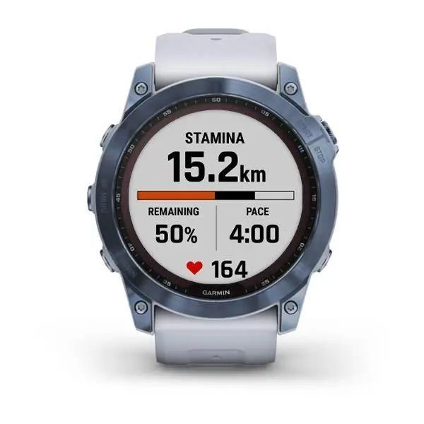 Годинник Garmin Fenix 7X Sapphire Solar M. Blue DLC Titanium w. Whitestone Band (010-02541-15) 00007975 фото