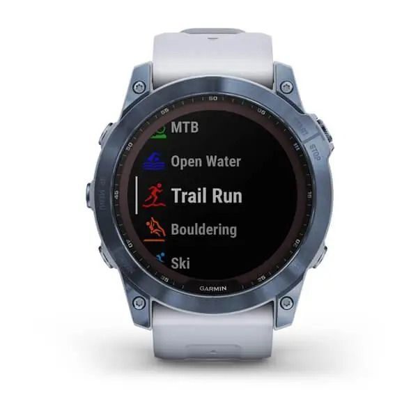 Годинник Garmin Fenix 7X Sapphire Solar M. Blue DLC Titanium w. Whitestone Band (010-02541-15) 00007975 фото