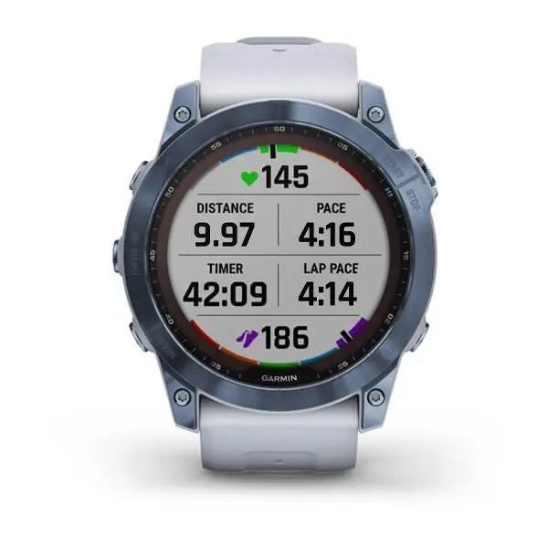 Годинник Garmin Fenix 7X Sapphire Solar M. Blue DLC Titanium w. Whitestone Band (010-02541-15) 00007975 фото