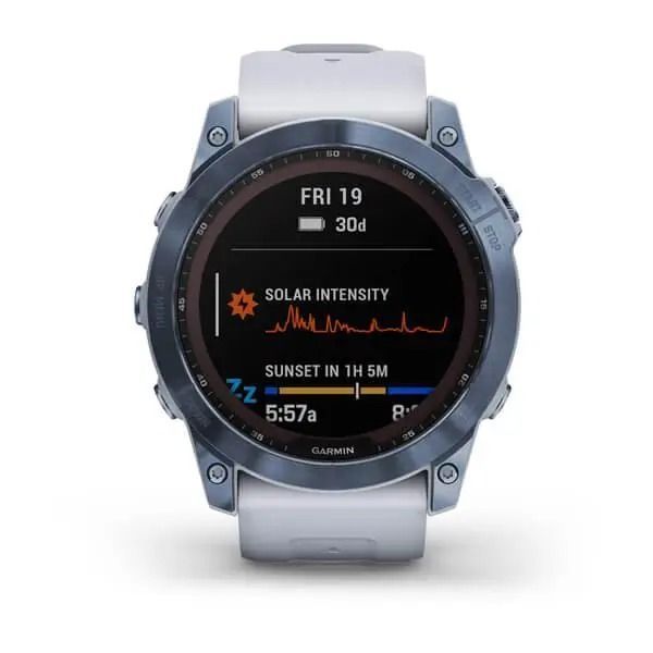 Годинник Garmin Fenix 7X Sapphire Solar M. Blue DLC Titanium w. Whitestone Band (010-02541-15) 00007975 фото