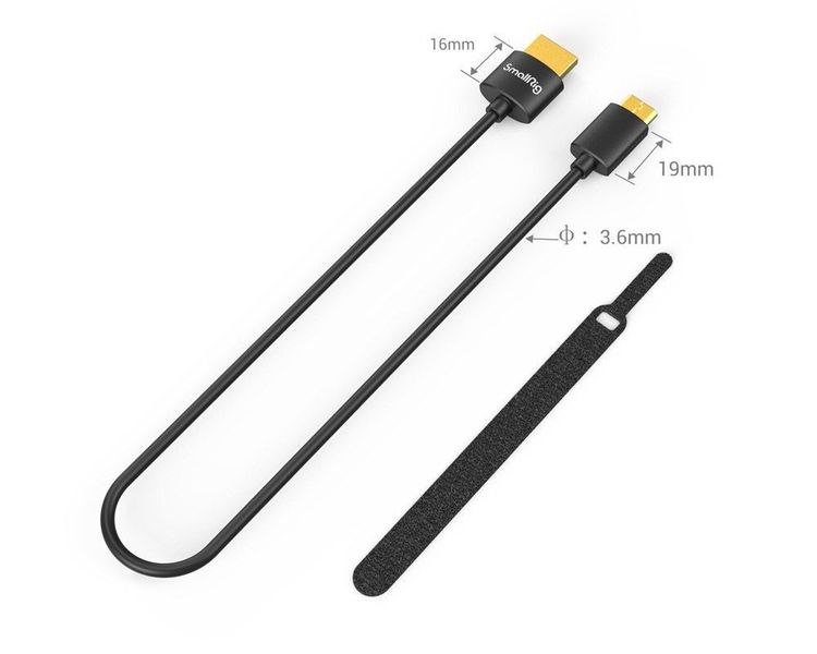 HDMI Кабель SmallRig Ultra Slim 4K HDMI Cable (C To A) 55cm (3041) 00007003 фото