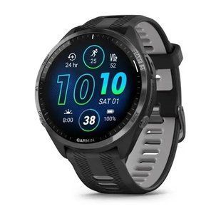 Спортивний годинник Garmin Forerunner 965 Carbon Gray Titanium Bezel w. Blk Case and Blk/Powder Gray S. Band (010-02809-10) 00007979 фото
