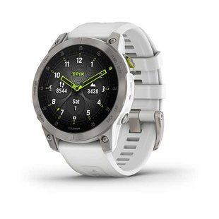 Спортивные часы Garmin Epix Gen 2 Sapphire White Titanium с силиконовым ремешком (010-02582-21) 00007699 фото