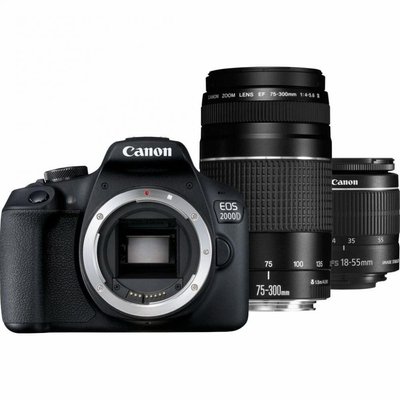 Фотоаппарат Canon EOS 2000D Kit (18-55mm DC III + 75-300mm) 00005744 фото