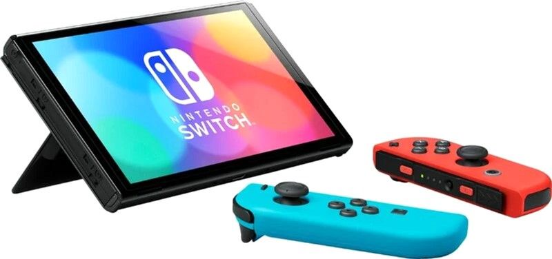 Портативна ігрова приставка Nintendo Switch OLED with Neon Blue and Neon Red Joy-Con (045496453442) 00000328 фото