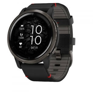 Спортивные часы Garmin Venu 2 Slate with Black Leather Band (010-02430-21) 00007703 фото